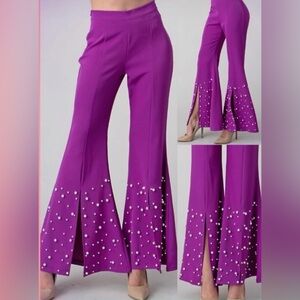 The Moon size medium purple pants with pearls new without tags